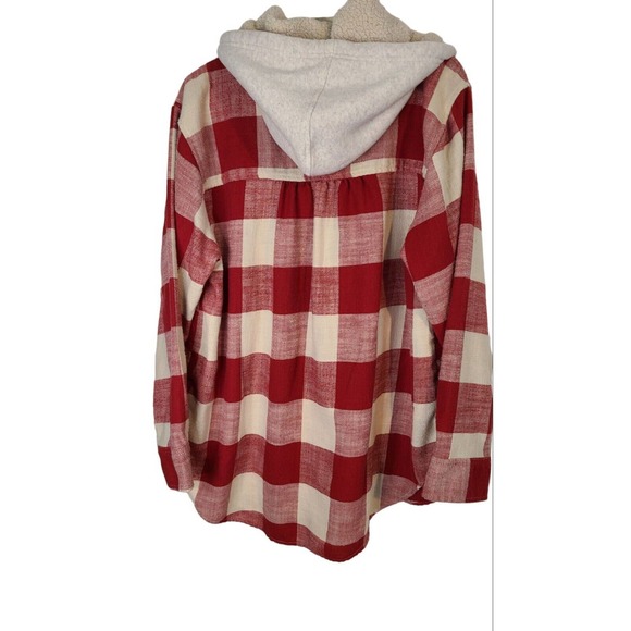 American Eagle Button up with Hoodie Flannel size Large - Picture 2 of 6